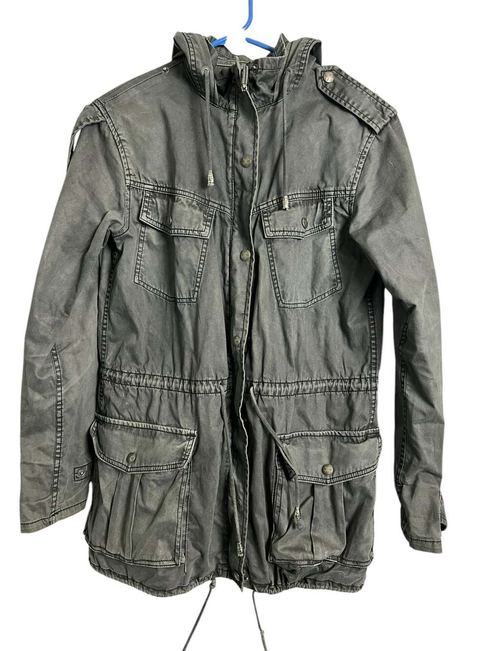 Talula Gray utility cargo coat jacket XS Gorpcore Grunge Casual